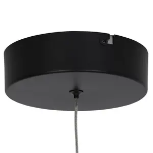 GoodHome Samana Round Matt Black LED Pendant ceiling light, (Dia)380mm