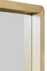 MirrorOutlet The Naturalis - Solid Oak Rounded Corner Cheval Mirror 67" X 23" (170CM X 58CM) Scandinavian 'Scandi' Inspired