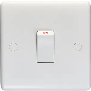 1 Gang Single 20A DP Switch - WHITE PLASTIC Wall Plate Outlet Kitchen Appliance