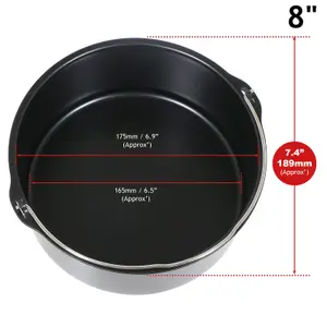 SPARES2GO Non Stick Bread Cake Baking Tin with Handle for Air Fryer Multi Cooker (8")