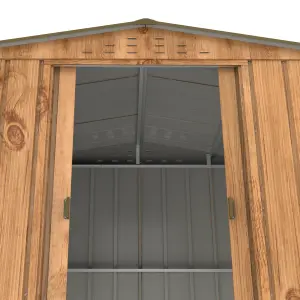 BillyOh Top Woodgrain Apex Metal Shed - 8x6