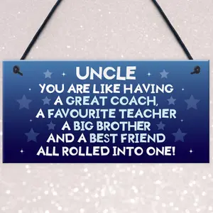 Red Ocean Novelty Uncle Gift Birthday or Christmas Present Idea For Uncle Hanging Plaque Keepsake Gift For Him