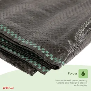 Oypla 2m x 5m Heavy Duty Weed Control Ground Cover Membrane Sheet