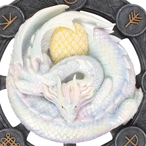 Anne Stokes Ostara Resin Dragon Plaque White/Grey (One Size)