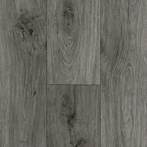 Grey Wood Effect Anti-Slip Vinyl Flooring For LivingRoom, Kitchen, 1.90mm Thick Vinyl Sheet-5m(16'4") X 4m(13'1")-20m²