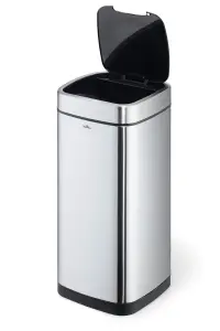 Durable Smart Gesture Motion Sensor Kitchen Bin - Stainless Steel - 35L Silver