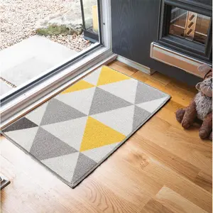 Yeprad Door Mat Grey/Yellow / Rectangle 80 x 150cm