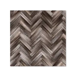 Toughened 6mm Glass Kitchen Splashback 60 x 60cm Herringbone Wood - Polished  Heat Resistant Back Splash for Cookers Hob