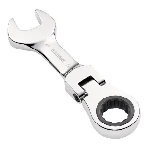 Draper Tools HI-TORQ Metric Stubby Flexible Head Ratchet Combination Spanner, 17mm