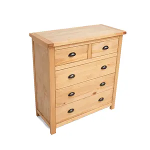 Lugo 5 Drawer Chest of Drawers Brass Cup Handle