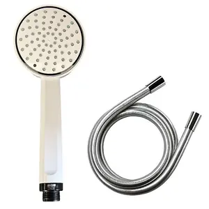 Mira Showers Beat Shower Single Spray Shower Head 90mm White + 1.25m Chrome Hose