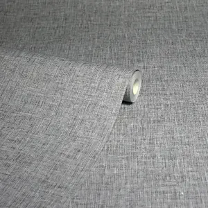 Arthouse Linen Texture Mid Grey