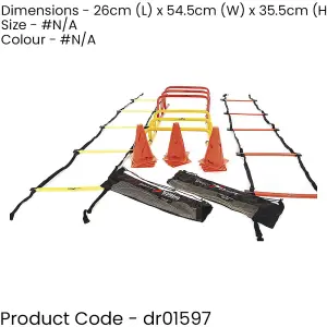 Junior Football Athletics Speed & Agility Kit - Ladder Hurdle Markers Resistance