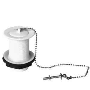 Flomasta Matt White Polypropylene Plug & chain Waste (Dia)66mm