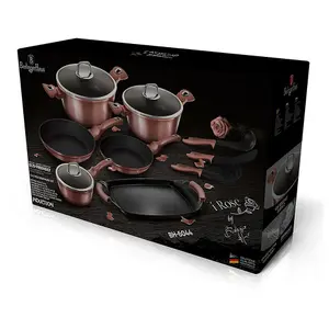 Berlinger Haus 12 Pcs Cookware Set Grill Rose No Stick Pots Pans Induction Tools