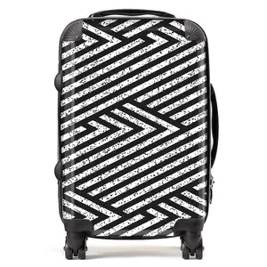 Oblique Black Grunge Pattern Suitcase - Cabin