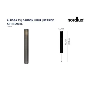 Nordlux Aludra 95 Outdoor Patio Terrace Garden Light In Seaside Anthracite (Height) 95.4cm