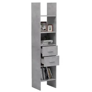 Berkfield Book Cabinet Concrete Grey 40x35x180 cm Engineered Wood