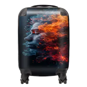 Fiery Mindscape: Portrait In Flames Suitcase - Mini Cabin