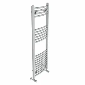 Right Radiators 1200x400 mm Curved Heated Towel Rail Radiator Bathroom Ladder Warmer Chrome