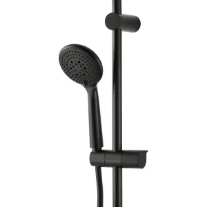 GoodHome Cavally 3-spray pattern Black Thermostatic Shower kit