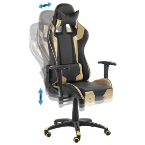 Gaming Chair Faux Leather Gold KNIGHT