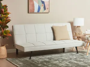 Beliani Retro Sofa Bed HASLE Light Beige