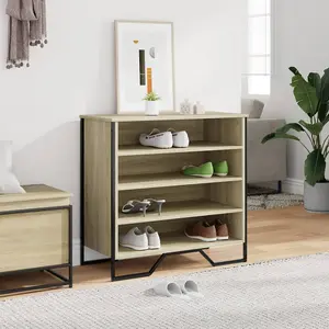 Berkfield Shoe Cabinet Sonoma Oak 80x38x78 cm Engineered Wood