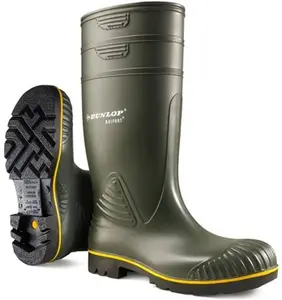 Dunlop Acifort Heavy Duty Safety Wellington Boot - Green - Size 10