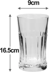 simpa 2PC Clear Chunky Glass Table Vase with Vertical Line Detailing 16.5cm (H)