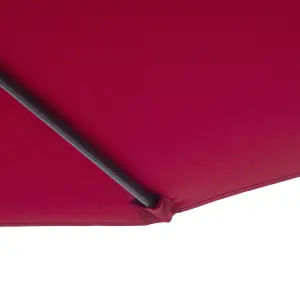 Outsunny 3(m) Garden Banana Parasol Cantilever Umbrella Crank, Wine Red