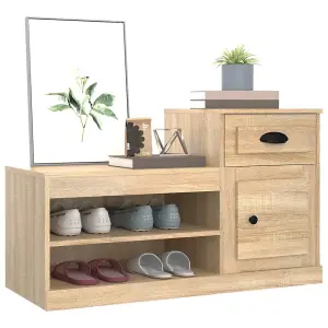 Berkfield Shoe Cabinet Sonoma Oak 100x42x60 cm Engineered Wood