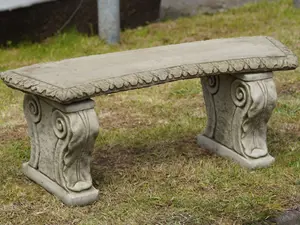 Large Florentine Stone Bench English Patio Garden Furniture Ornament British Made Sculpture