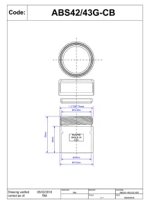 McAlpine Chrome Plated Brass  x ABS Euro Connector 42/43mm x 1.5''     ABS42/43G-CB