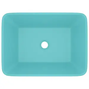 Berkfield Luxury Wash Basin Matt Light Green 41x30x12 cm Ceramic