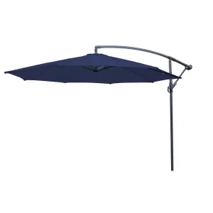 SunDaze 3M Blue Cantilever Garden Banana Parasol with Adjustable Crank Patio Shade