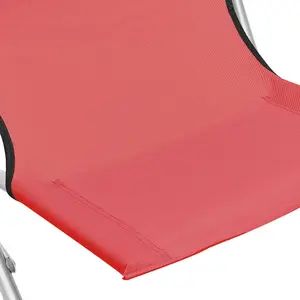 Berkfield Folding Beach Chairs 2 pcs Red Fabric