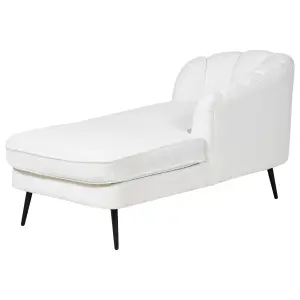 Left Hand Boucle Chaise Lounge Off-White ALLIER