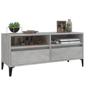 Berkfield TV Cabinet Concrete Grey 100x34.5x44.5 cm Engineered Wood