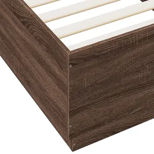 Berkfield Bed Frame without Mattress Brown Oak 90x200 cm