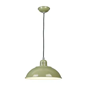 Elstead Franklin 1 Light Dome Ceiling Pendant Green, E27