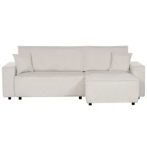 Sofa Bed ABACKA Off-White Corduroy Left Hand