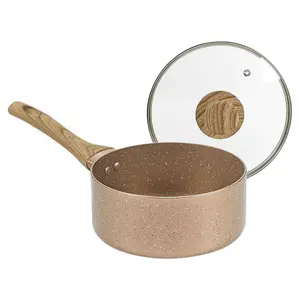 URBN CHEF 18cm Diameter Ceramic Rose Gold Induction Sauce Pan Cookware