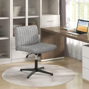 COSTWAY Criss Cross Legged Chair Home Office Chair w/ Wide Padded Seat