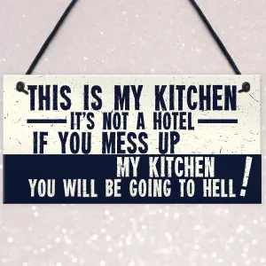 Red Ocean Vintage This Is My Kitchen Funny Plaque Shabby Chic Kitchen Wall Retro Sign Gifts