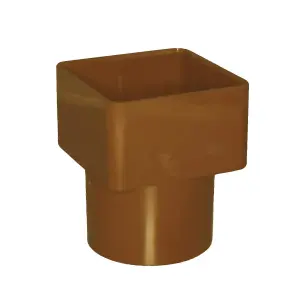 Caramel Square to Round Downpipe Adaptor Connector, Freeflow Rain Water Systems