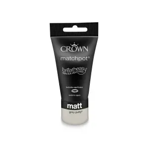 Crown Breatheasy Grey putty Matt Emulsion paint, 40ml