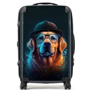 Golden Retriever Dog Splashart Suitcase - Medium