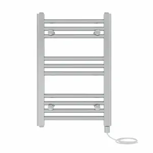 Right Radiators Prefilled Electric Straight Heated Towel Rail Bathroom Ladder Warmer Rads - Chrome 600x400 mm