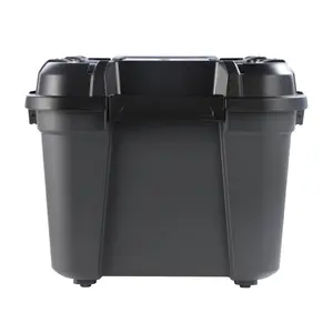 Ezy Storage Bunker tough Black 80L Large Stackable Wheeled Storage box with Lid